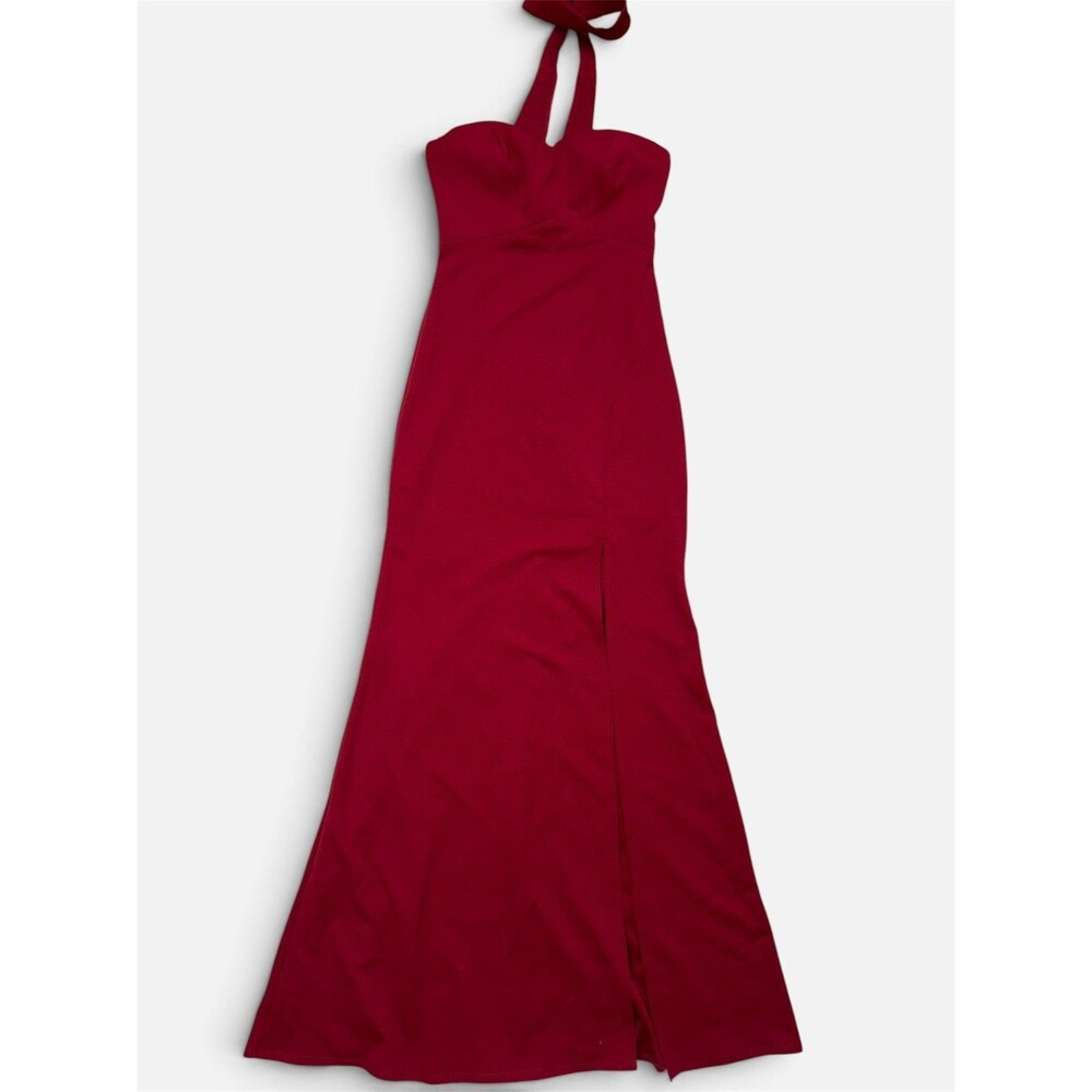 Sequin & Hearts Red Maxi Dress With Side Slit size 3